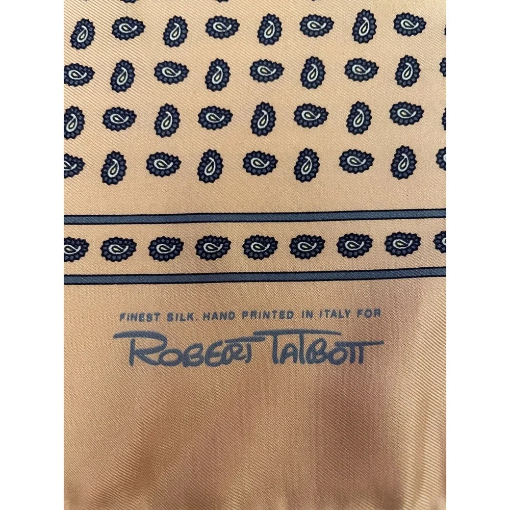 Robert Talbott Womens‎ Square Finest Silk Scarf Hand Printed Pink Paisley Italy